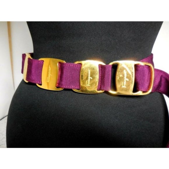 Salvatore Ferragamo VARA Purple Grosgrain Belt main image 7